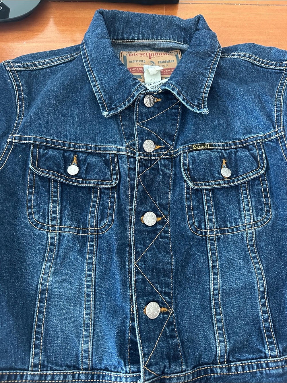 Diesel Indigo Blue Denim Jacket with Contrast Stitching